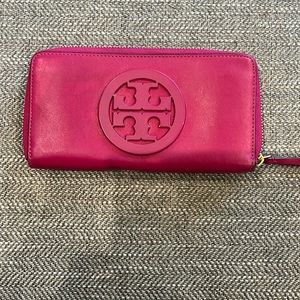 Tory Burch Zip Around Fuchsia Wallet
